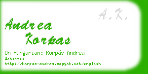 andrea korpas business card