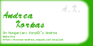 andrea korpas business card